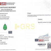 32.95 Ct.Tw.Total Carat Weight Emerald Drops Earrings, 18K Yellow Gold Scan Report