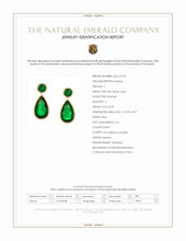 32.95&nbsp;Ct.Tw.Total Carat Weight Emerald Drops Earrings, 18K Yellow Gold Scan Report
