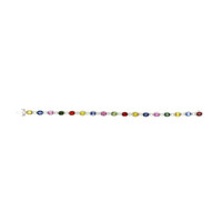 9.63&nbsp;Ct.Tw.Total Carat Weight Multi Color Sapphire and Natural Diamond Bezel Bracelet, Platinum 600 Image