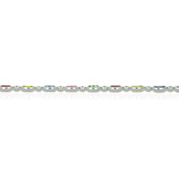 9.63&nbsp;Ct.Tw.Total Carat Weight Multi Color Sapphire and Natural Diamond Bezel Bracelet, Platinum 600 Image
