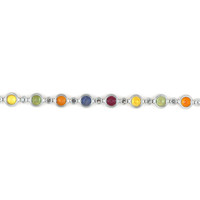 12.58&nbsp;Ct.Tw.Total Carat Weight Multi Color Sapphire and Natural Diamond Bezel Bracelet, Platinum 600 Image