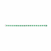 6.11 Ct.Tw.Total Carat Weight Emerald and Natural Diamond Tennis/Line Bracelet, Platinum 600 Image