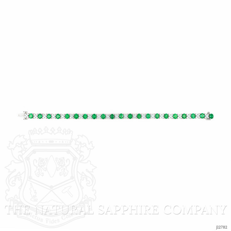 6.11 Ct.Tw. Emerald and Natural Diamond Tennis/Line Bracelet, Platinum 600