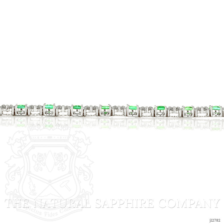 6.11 Ct.Tw. Emerald and Natural Diamond Tennis/Line Bracelet, Platinum 600