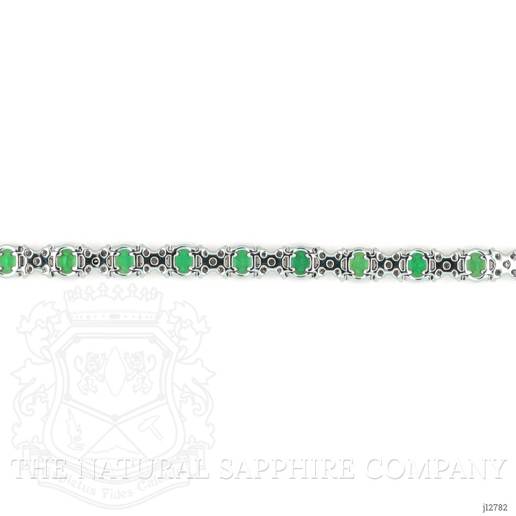 6.11 Ct.Tw. Emerald and Natural Diamond Tennis/Line Bracelet, Platinum 600