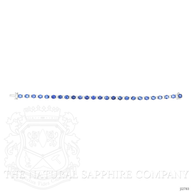 10.30 Ct.Tw. Blue Sapphire and Natural Diamond Tennis/Line Bracelet, Platinum 600