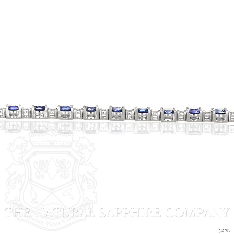 10.30 Ct.Tw. Blue Sapphire and Natural Diamond Tennis/Line Bracelet, Platinum 600