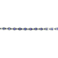 10.30&nbsp;Ct.Tw.Total Carat Weight Blue Sapphire and Natural Diamond Tennis/Line Bracelet, Platinum 600 Image