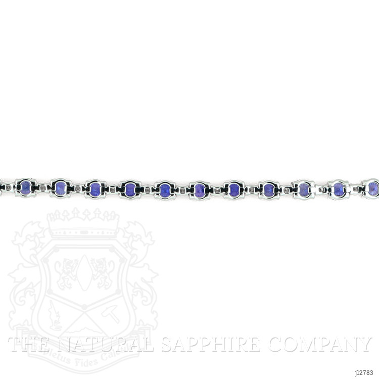 10.30 Ct.Tw. Blue Sapphire and Natural Diamond Tennis/Line Bracelet, Platinum 600