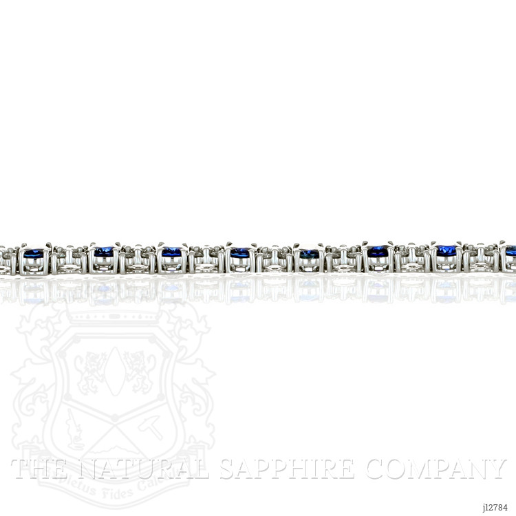8.90 Ct.Tw. Blue Sapphire and Natural Diamond Tennis/Line Bracelet, Platinum 600