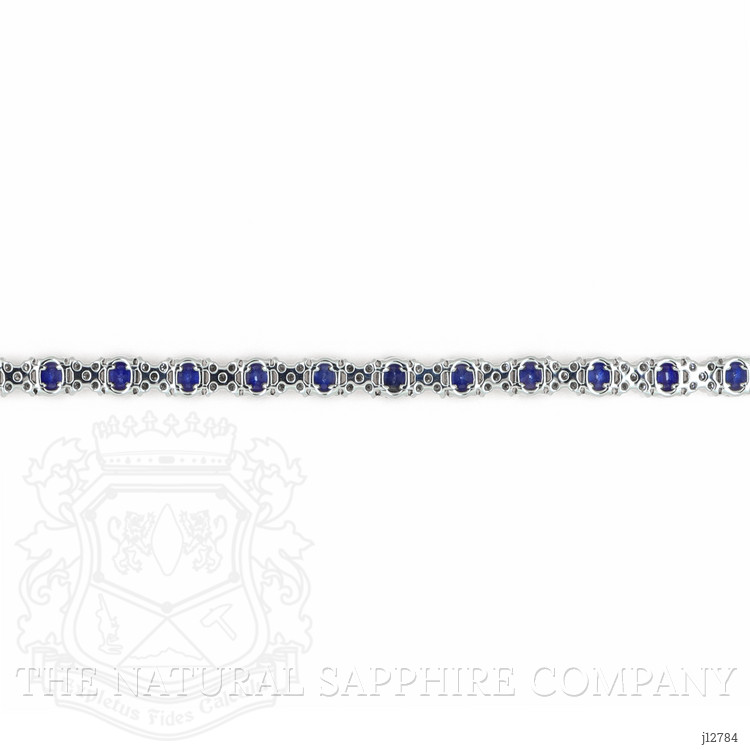 8.90 Ct.Tw. Blue Sapphire and Natural Diamond Tennis/Line Bracelet, Platinum 600