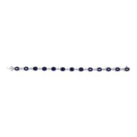 14.09&nbsp;Ct.Tw.Total Carat Weight Blue Sapphire and Natural Diamond Tennis/Line Bracelet, Platinum 600 Image