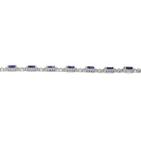 14.09&nbsp;Ct.Tw.Total Carat Weight Blue Sapphire and Natural Diamond Tennis/Line Bracelet, Platinum 600 Image