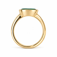 1.65 Ct. Emerald Bezel Ring, 18K Yellow Gold Image