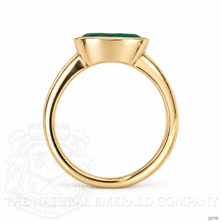1.65 Ct. Emerald Bezel Ring, 18K Yellow Gold