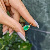 1.65 Ct. Emerald Bezel Ring, 18K Yellow Gold Life Style