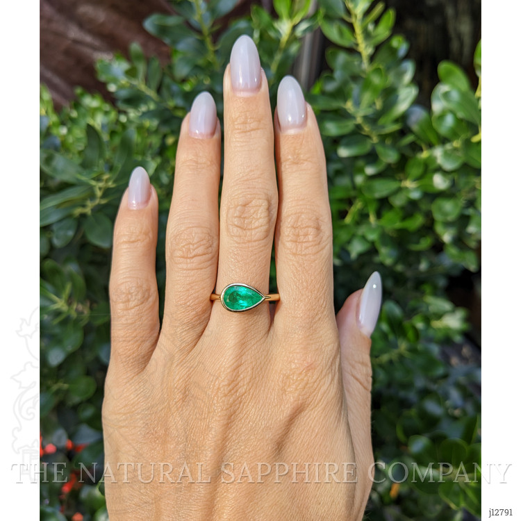 1.65 Ct. Emerald Bezel Ring, 18K Yellow Gold