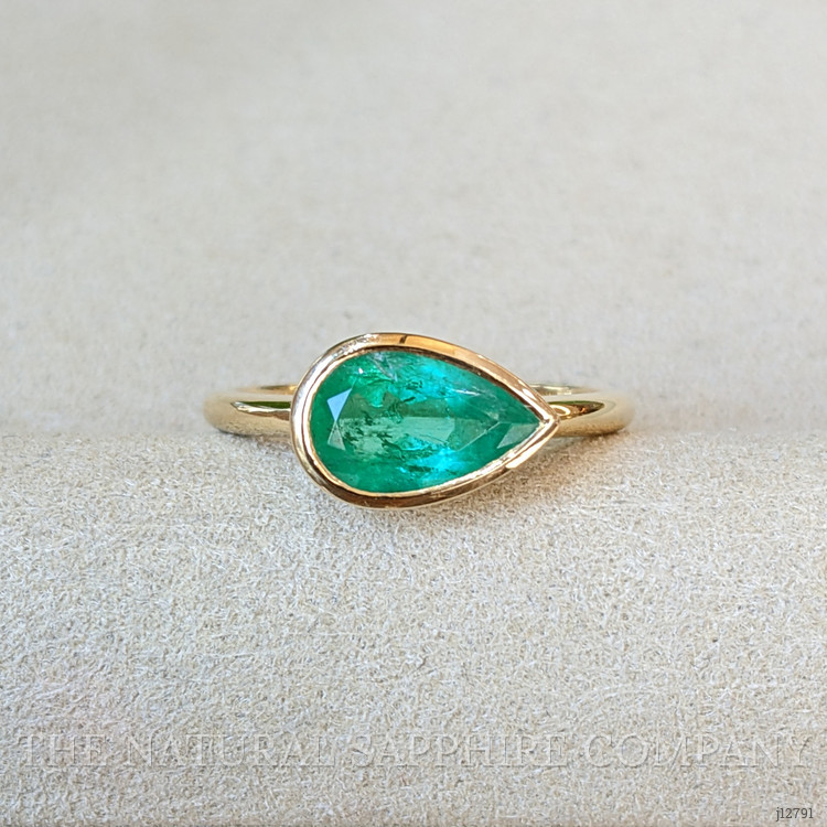 1.65 Ct. Emerald Bezel Ring, 18K Yellow Gold