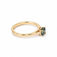0.90 Ct. Bi Color / Parti Sapphire Solitaire Ring, 14K Yellow Gold Image