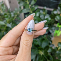 0.90 Ct. Bi Color / Parti Sapphire Solitaire Ring, 14K Yellow Gold Life Style