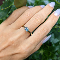 0.90 Ct. Bi Color / Parti Sapphire Solitaire Ring, 14K Yellow Gold Life Style