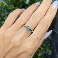 0.90 Ct. Bi Color / Parti Sapphire Solitaire Ring, 14K Yellow Gold Life Style