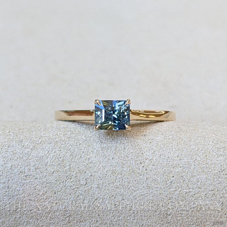 0.90 Ct. Bi Color / Parti Sapphire Solitaire Ring, 14K Yellow Gold