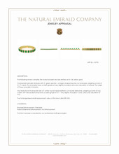 21.77&nbsp;Ct.Tw.Total Carat Weight Emerald and Natural Diamond Pave Bracelet, 14K Yellow Gold Appraisal