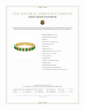 21.77 Ct.Tw.Total Carat Weight Emerald and Natural Diamond Pave Bracelet, 14K Yellow Gold Scan Report