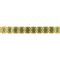 21.77 Ct.Tw.Total Carat Weight Emerald and Natural Diamond Pave Bracelet, 14K Yellow Gold Image
