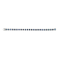 7.00&nbsp;Ct.Tw.Total Carat Weight Blue Sapphire and Natural Diamond Accent Stones Bracelet, 14K White Gold Image