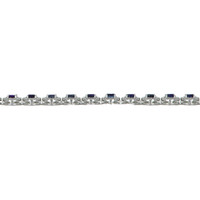 7.00&nbsp;Ct.Tw.Total Carat Weight Blue Sapphire and Natural Diamond Accent Stones Bracelet, 14K White Gold Image