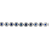 7.00&nbsp;Ct.Tw.Total Carat Weight Blue Sapphire and Natural Diamond Accent Stones Bracelet, 14K White Gold Image