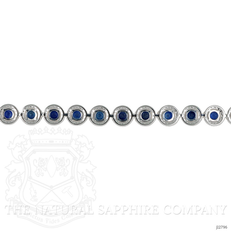 7.00 Ct.Tw. Blue Sapphire and Natural Diamond Accent Stones Bracelet, 14K White Gold