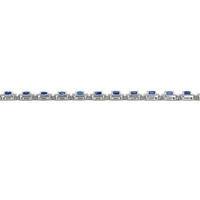 8.23&nbsp;Ct.Tw.Total Carat Weight Blue Sapphire and Natural Diamond Tennis/Line Bracelet, 14K White Gold Image