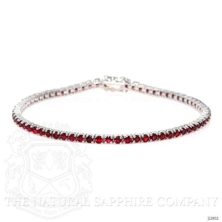 4.01 Ct.Tw. Ruby Tennis/Line Bracelet, 14K White Gold