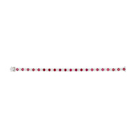 5.84 Ct.Tw.Total Carat Weight Ruby and Natural Diamond Pave Bracelet, 14K White Gold Image
