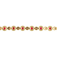 4.01 Ct.Tw.Total Carat Weight Ruby and Natural Diamond Pave Bracelet, 14K Yellow Gold Image