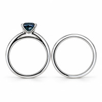 1.72 Ct. Bluish Green Sapphire Wedding Set Ring, Platinum 950 Image