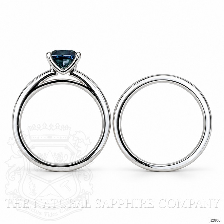 1.72 Ct. Bluish Green Sapphire Wedding Set Ring, Platinum 950