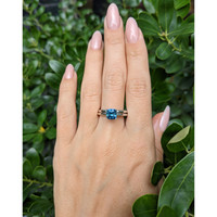 1.72 Ct. Bluish Green Sapphire Wedding Set Ring, Platinum 950 Life Style