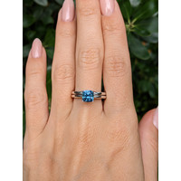 1.72 Ct. Bluish Green Sapphire Wedding Set Ring, Platinum 950 Life Style