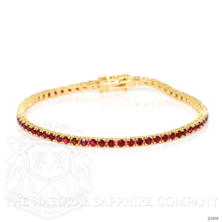 4.01 Ct.Tw. Ruby Tennis/Line Bracelet, 14K Yellow Gold