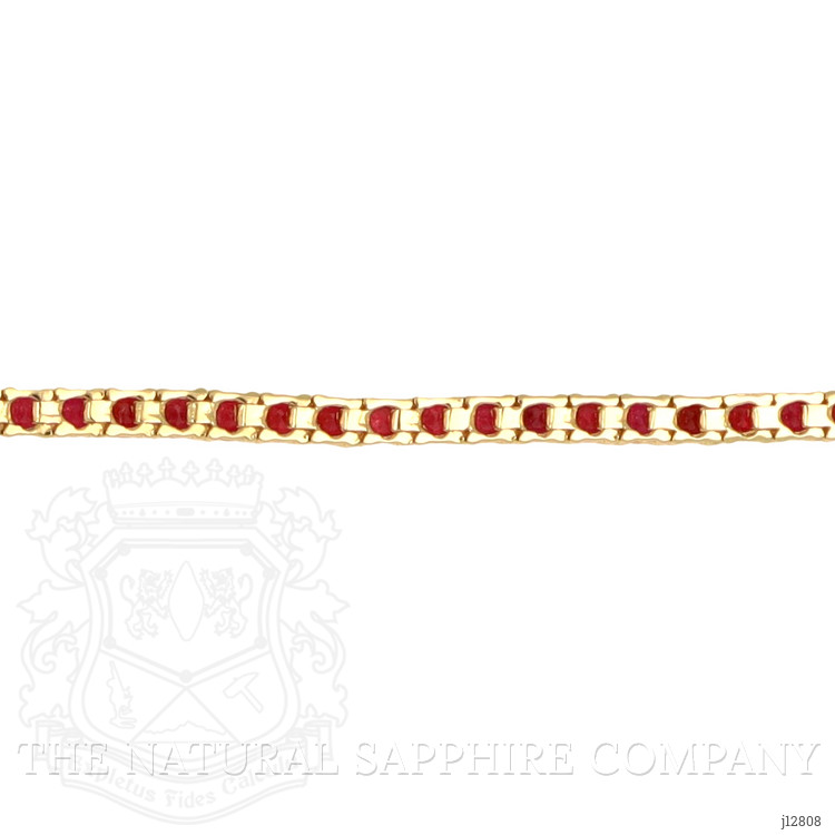 4.01 Ct.Tw. Ruby Tennis/Line Bracelet, 14K Yellow Gold