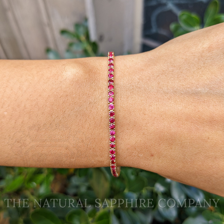 4.01 Ct.Tw. Ruby Tennis/Line Bracelet, 14K Yellow Gold