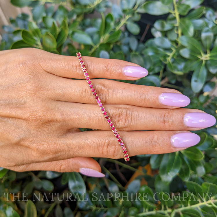 4.01 Ct.Tw. Ruby Tennis/Line Bracelet, 14K Yellow Gold