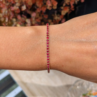 4.01 Ct.Tw.Total Carat Weight Ruby Tennis/Line Bracelet, 14K Yellow Gold Life Style