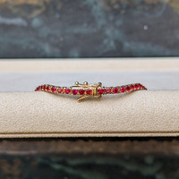 4.01 Ct.Tw.Total Carat Weight Ruby Tennis/Line Bracelet, 14K Yellow Gold Life Style