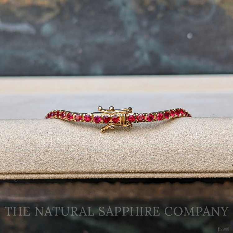 4.01 Ct.Tw. Ruby Tennis/Line Bracelet, 14K Yellow Gold