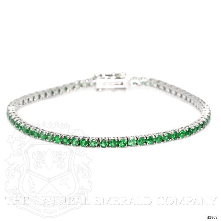 3.50 Ct.Tw. Emerald Tennis/Line Bracelet, 14K White Gold